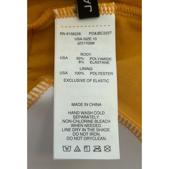 NEW Jantzen Womens Cascading Ruffle One Piece Swimsuit Marigold Yellow Size 10 - Picture 7 of 7